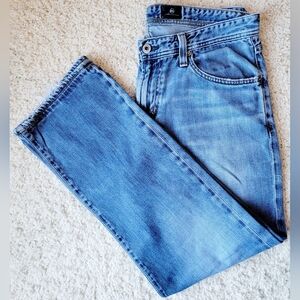 Men's Adriano Goldschmied The Protégé straight leg Jeans AG logo button closure